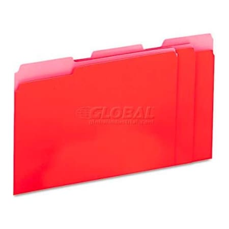 Universal Universal Recycled Interior File Folders, 1/3 Cut Top Tab, Letter, Red, 100/Box UNV12303***